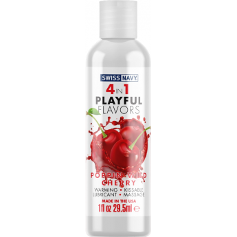 Массажный гель для тела SWISS NAVY 4 in 1 playful flavors, Poppin Wild Cherry 29,5 мл