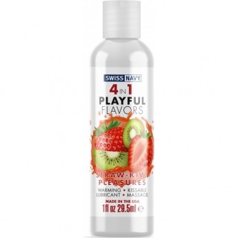 Массажный гель для тела SWISS NAVY 4 in 1 playful flavors, Straw-Kiwi Pleasures 29,5 мл