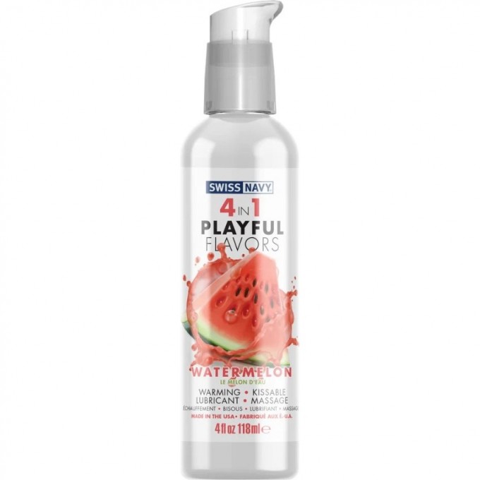 Массажный гель для тела SWISS NAVY PLAYFUL FLAVORS 4 в 1 , Арбуз, 118 мл SN4N1FWM4 Массажный гель для тела SWISS NAVY PLAYFUL FLAVORS 4 в 1 , Арбуз, 118 мл SN4N1FWM4